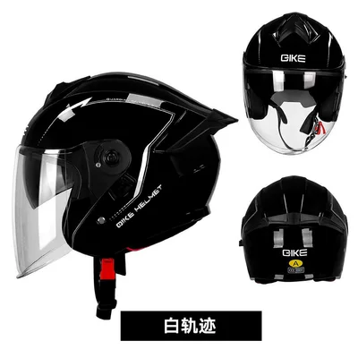 Motosiklet kaskı (dəbilqə) — dual-lens safety helmet, suitable for - op05-white-trail-transparent-lens-m