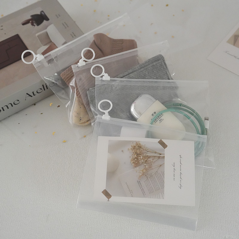 Xiaohongshu Practical Classification Pull-Tab Storage Bag, Small Jewelry Storage, Underwear and Household Items Transparent Ziplock Bag