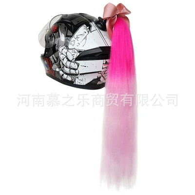 Motosiklet dəbilqələri: Braid Large Suction Cup - red-pink-loose-ponytail-with-bow