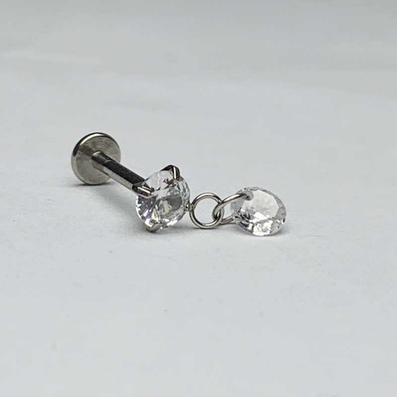 Grenzüberschreitender Lippenpiercing-Stecker aus Edelstahl mit Innengewinde und Zirkonia in Herz-, Quadrat-, Pentagramm- und runder Form_voghion.com