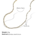 XL293WEG White Zirconia Gold Necklace