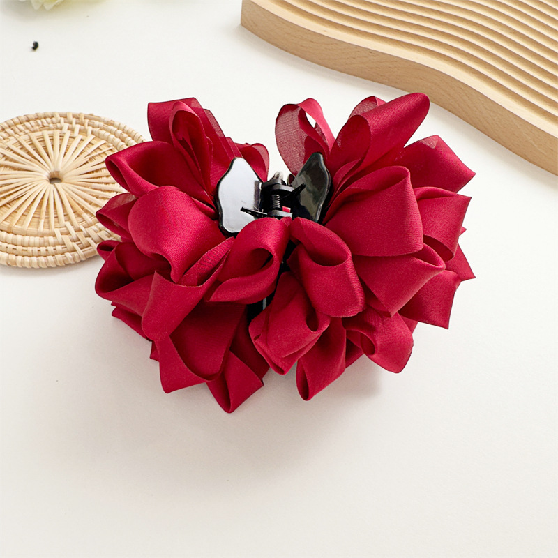 Lady Flower Satin Handgemachte Haar Klauen display picture 4