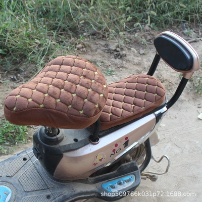 Winter Plus Velvet Thickened Electric Car Electric car cushion - brown-pointed-front-seat-cover-rear-seat-cover