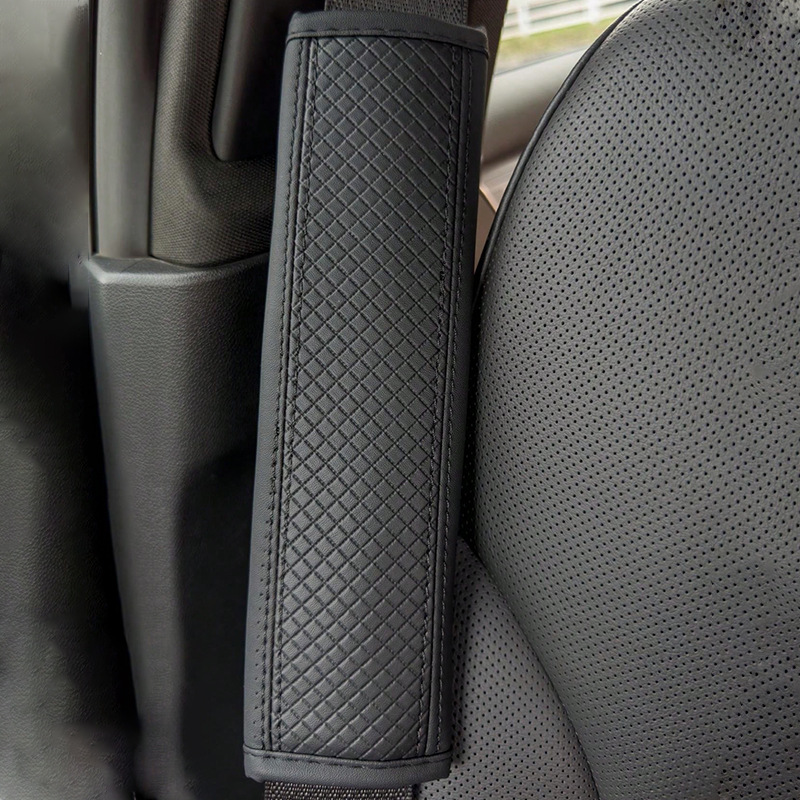 Car Seat Belt Shoulder Protector Artificial Leather Seat Belt Sheath Summer High-End Shoulder Cover Seat Belt Protective Cover