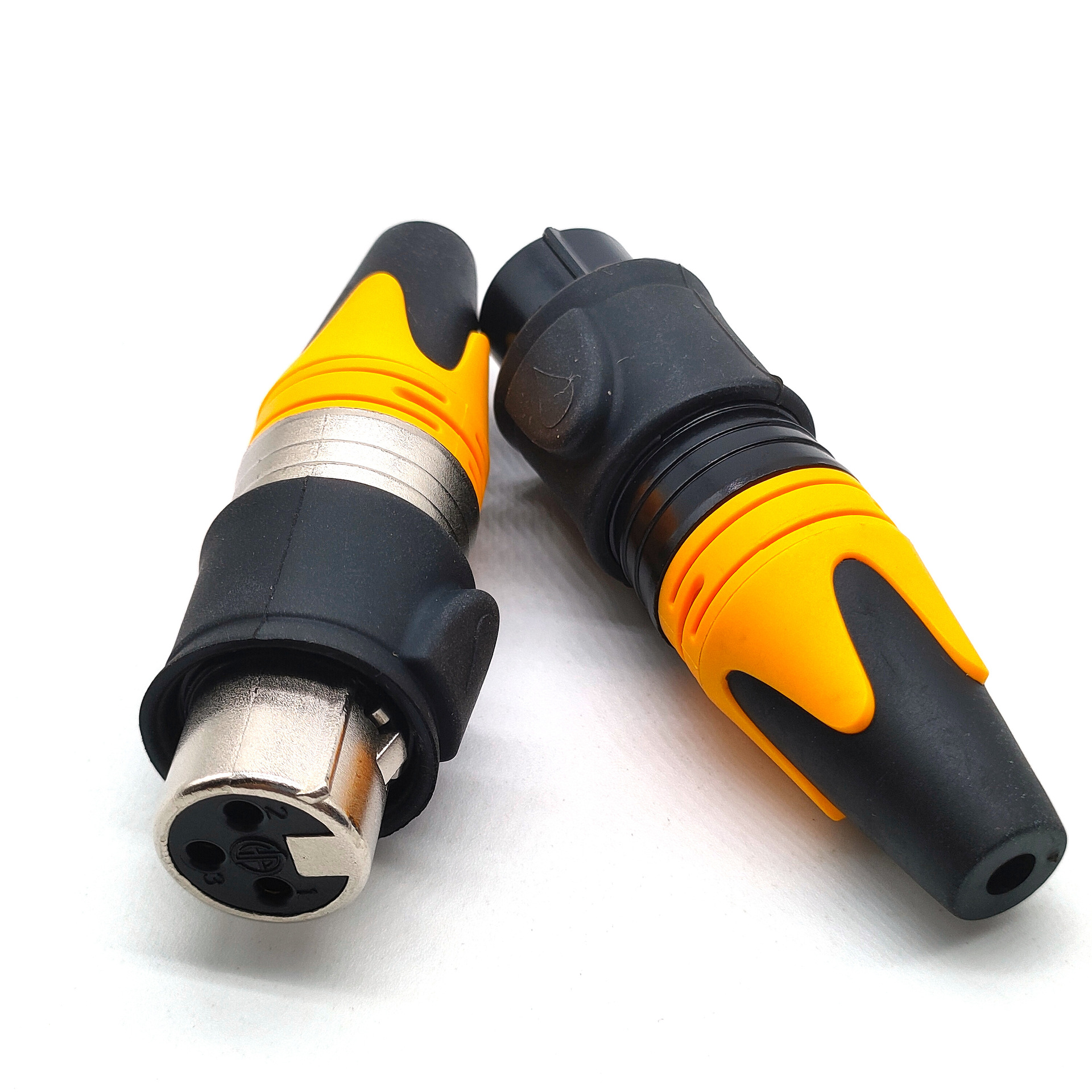 防水卡侬头IP673P母头 工业防水插头 黑色镍色 防水卡侬头3芯插头