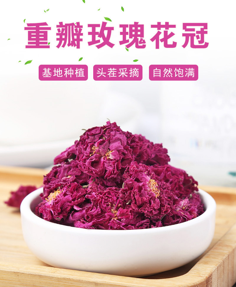 Pingyin Rose Bud Tea (Rosa rugosa) — Dried Double-Petal Rose Crown, Loose Herbal Tea quality and texture