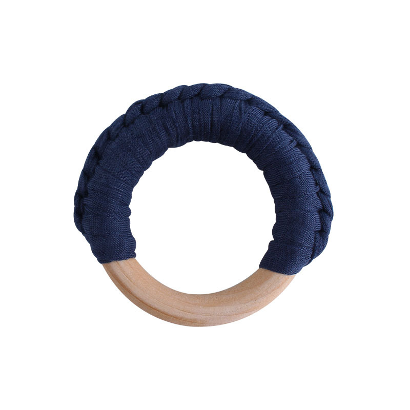 Bebé de madera mano ejercicio agarre juguete nuevo hecho a mano algodón cuerda tejida niños molar juguete mordedor