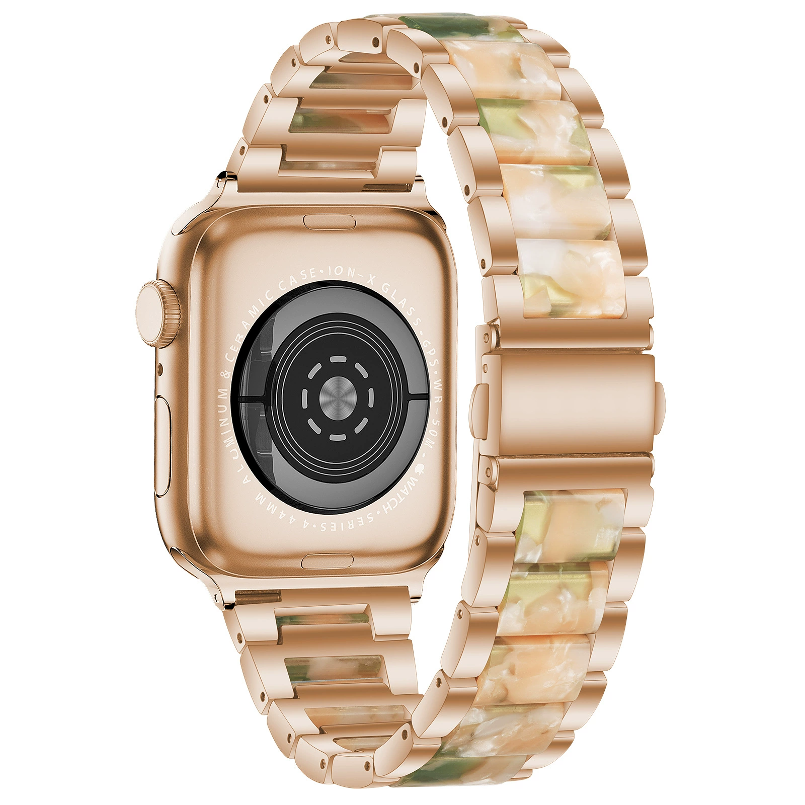 Подходит для Apple watch models: три бусины смола бабочка пряжка ремешок кросс-бортовой