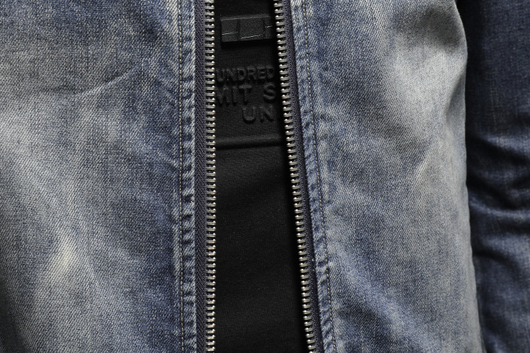 Men's Retro Stand Collar Denim Jacket Trendy Spring Autumn Coat_voghion.com