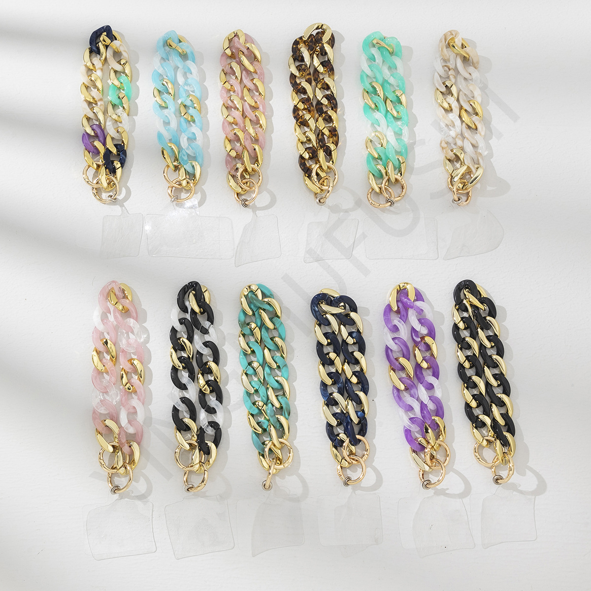 Amazon Metal Color Contrast Acrylic Mobile Phone Lanyard Mobile Phone Chain Original Design Sense Women's Wrist Strap Mobile Phone Chain