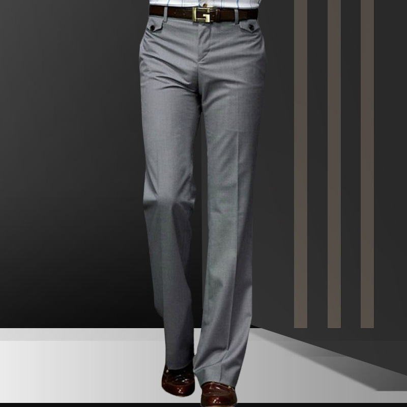 Drapeado micro pantalones acampanados pantalones de traje de hombre Pantalones rectos sueltos anchos Pantalones anchos de mediana edad de negocios estilo coreano sin planchar pantalones de traje de pierna grande image 2