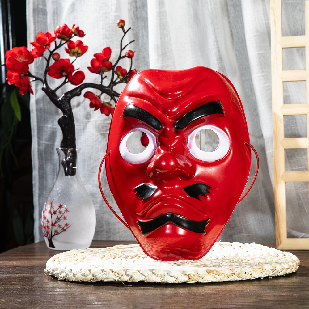 Transfronterizo NUEVO Horror divertido de Halloween, fantasma rojo y blanco japonés, primera máscara de Prajna, drama de energía, Tiangu Kuaishou, máscara Tang