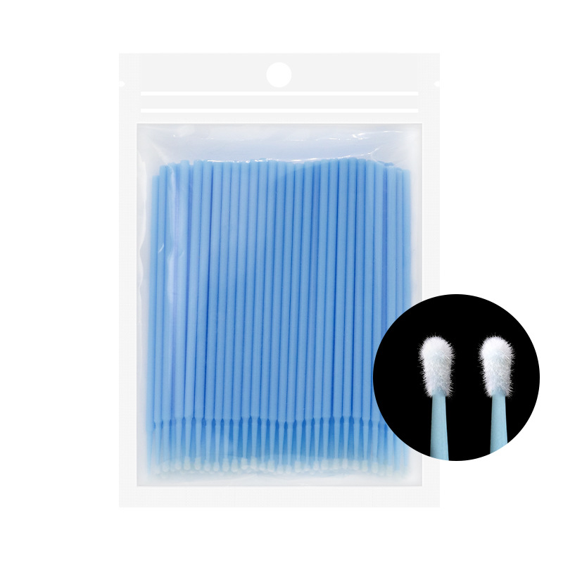 ANNAFRIS Injerto de pestañas limpieza hisopo de algodón desechable cabeza pequeña hisopo de algodón maquillaje de limpieza bolsa multicolor 100 piezas