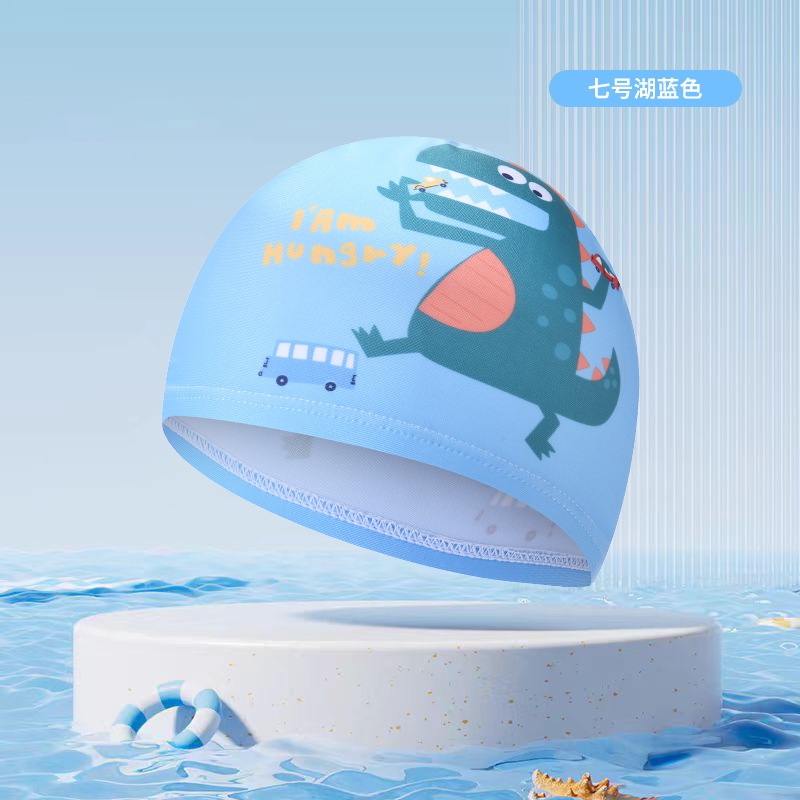 Sombreros de baño para niños de moda impresión de dibujos animados dinosaurios cómodos gorras de tela lindas gorras para niños y niñas gorras de tela de oído para bebés