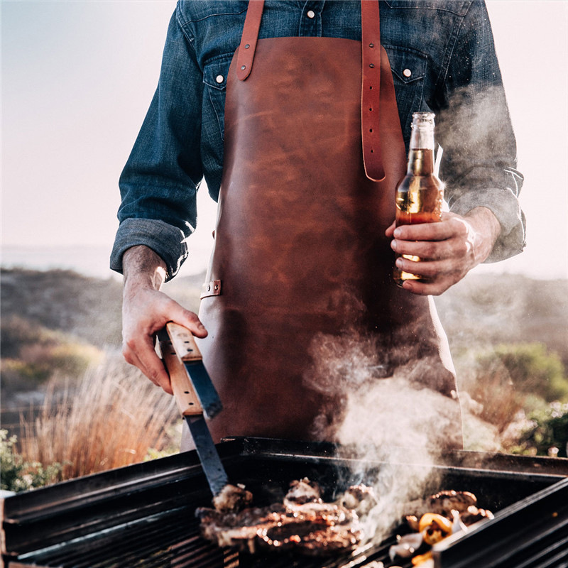 Comercio exterior PU delantal de cuero impermeable estilo coreano cintura restaurante barbacoa panadería ropa de trabajo delantal de cocina del hogar al por mayor