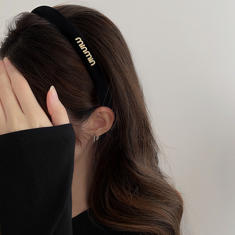 Summer High-grade Velvet Headband Women's High Cranium Top Showing Face Small Headband Wash Face Pressing Anti-slip Korean Style Hair Stamp Headwear Summer High-grade Velvet Headband Women's High Cranium Top Showing Face Small Headband Wash Face Pressing Anti-slip Korean Style Hair Stamp Headwear