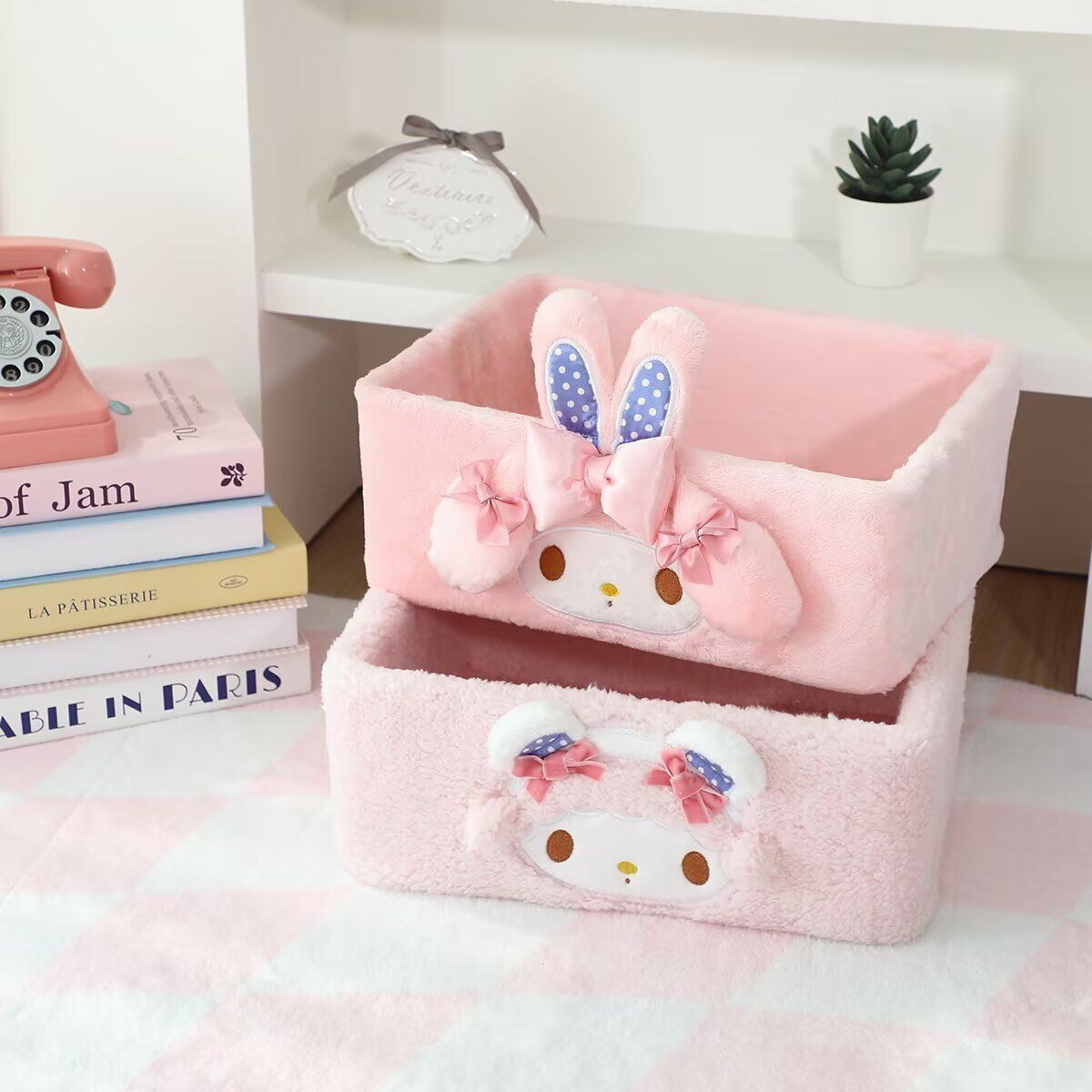 Cartoon table plush storage box