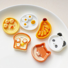 朝食皿 ~ 新型かわいいアニメクリーム携帯ケース樹脂部品ヘアピンdiyアクセサリー手作り