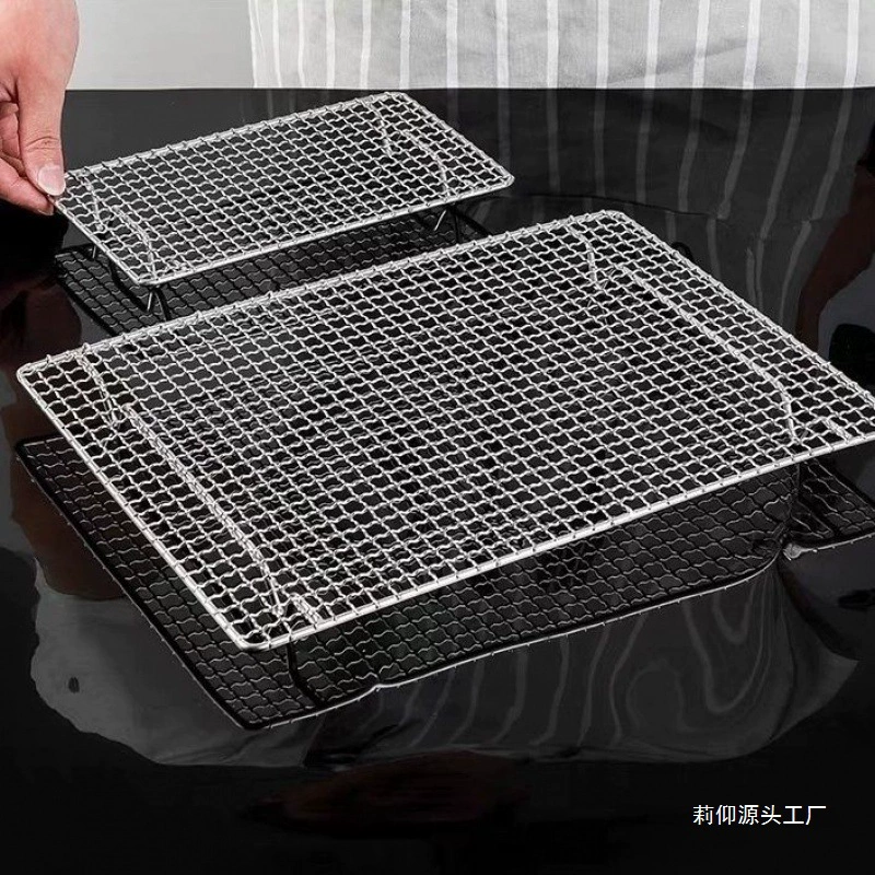 Сетка для барбекю из нержавеющей стали 304, прямоугольная с подставкой для слива, сетка для выпечки, сетка для сушки, сетка для барбекю на открытом воздухе