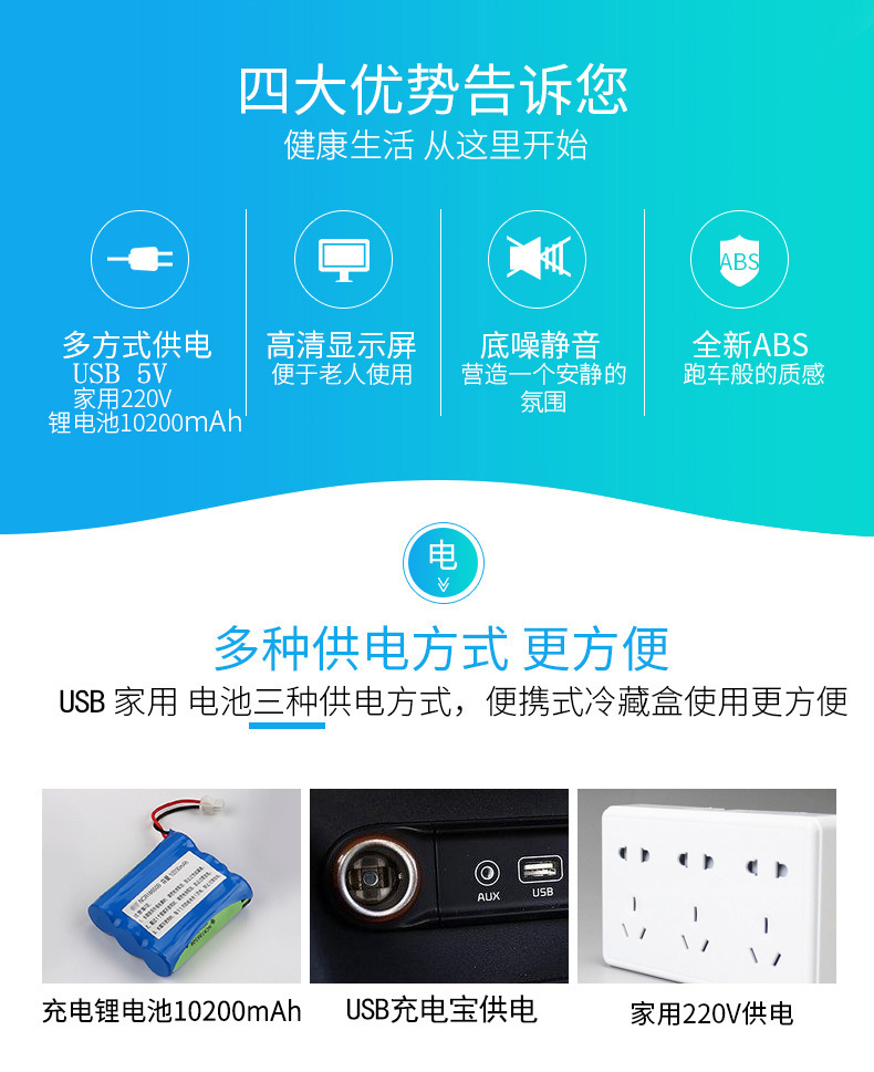 Someter Insulin Refrigerator Portable Intelligent Medicine Incubator Mini Car Refrigerator Charging Constant Temperature