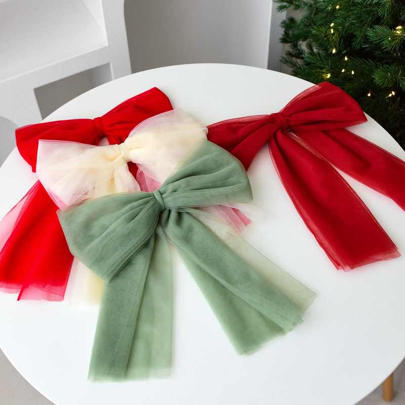 クロスボーダー新しいクリスマス装飾雪ガーゼリボンクリスマスツリー装飾ペンダントウィンドウディスプレイシーン布|undefined