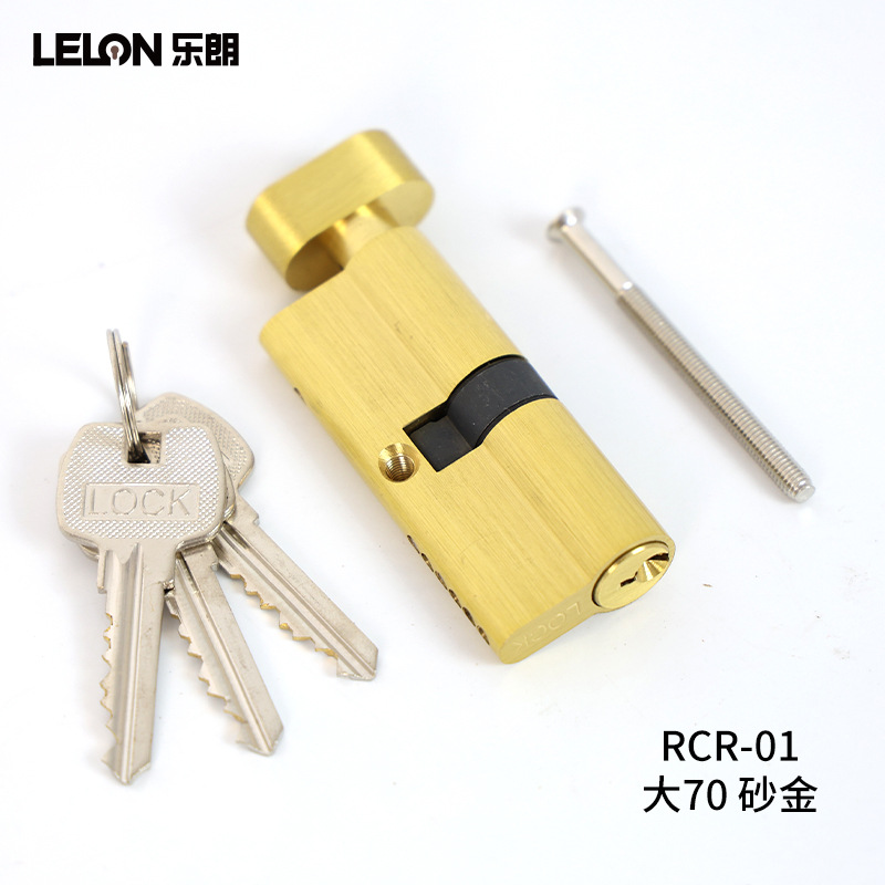 Personalizado todo el cobre 70 núcleo de bloqueo estándar europeo abierto único núcleo de cerradura de puerta interior de polipasto grande modelo general con accesorios de cilindro de bloqueo de perilla