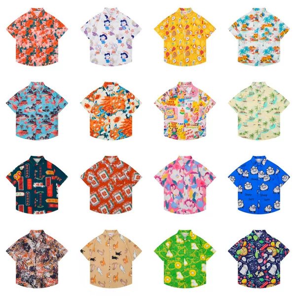 220-270 Floral Shirt Short-Sleeved Unisex Couple Beach Vacation Style Water Splashing Festival Thailand Hawaii Sanya