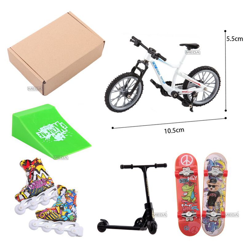 New Bicycle Mini Bicycle Brazilian Finger Skateboard Combination Set Street Sliding New and Unique Children's Toys