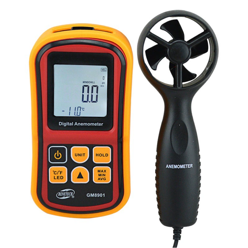 Цифровой Анемометр BENETECH GM8901 портативное Измерение скорости ветра температура ветра прибор для измерения скорости ветра объем воздуха