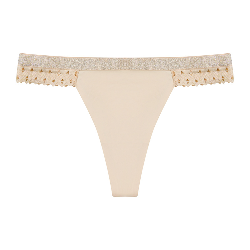 Bragas de cintura baja de seda helada y algodón puro, antibacterianas, encaje jacquard, sin costuras, suministro transfronterizo