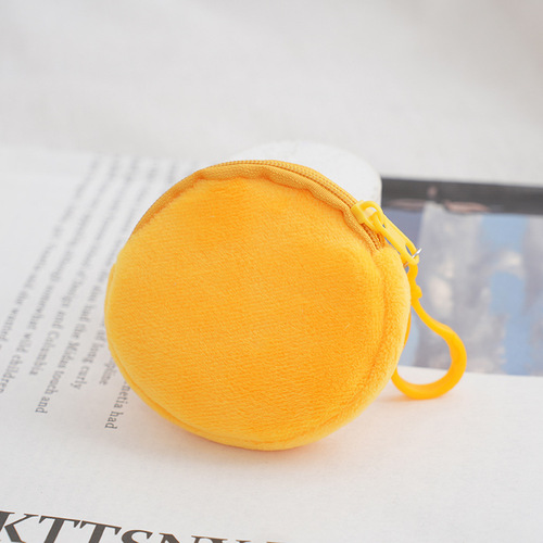 Candy Color Faux Fur Zero Wallet Solid Color Wallet Round Key Chain Coin Bag Backpack ID Card Bag Simple Wholesale 