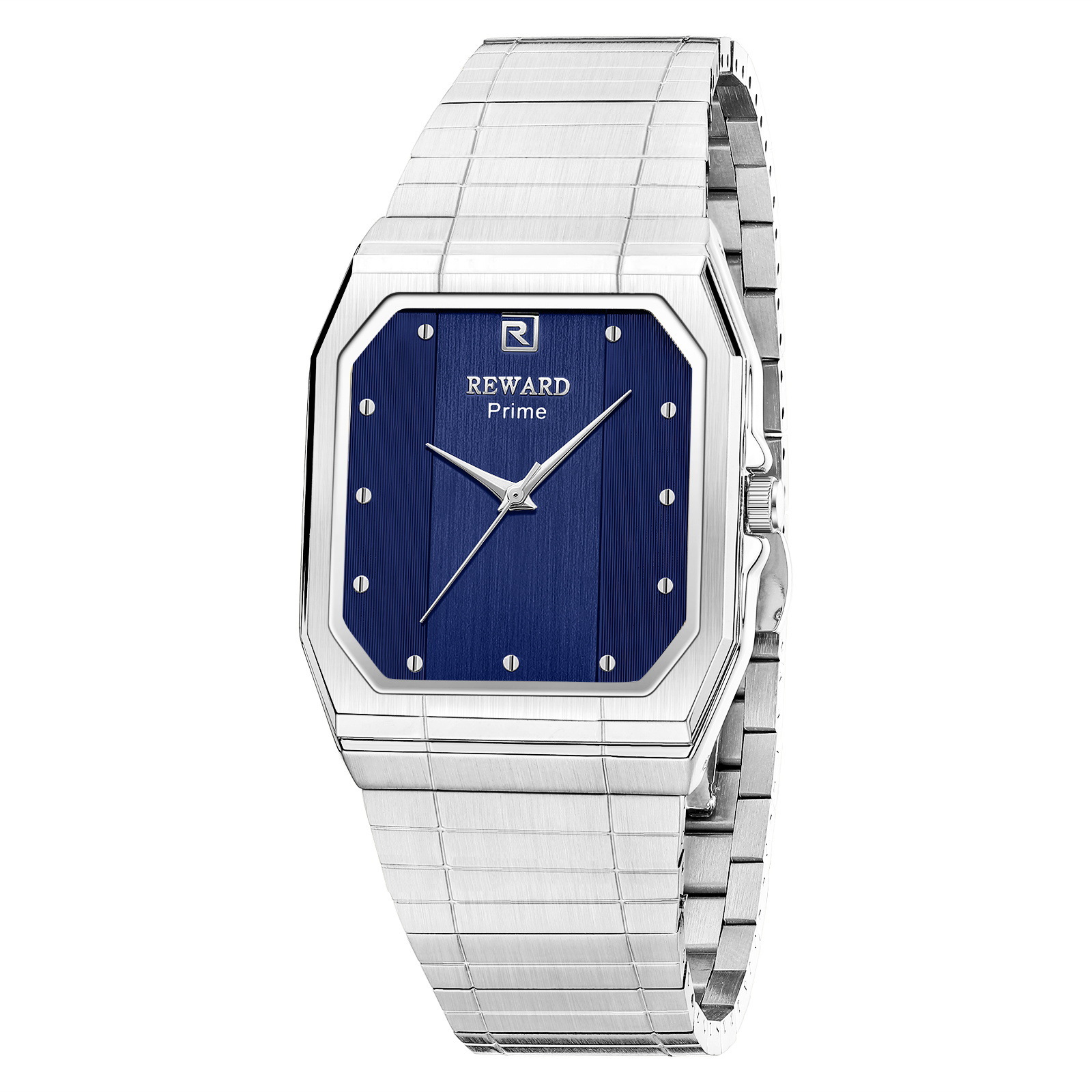 Reward cross-border new fashion business square quartz wristwatch, men’s steel-band watch, model RD614165M