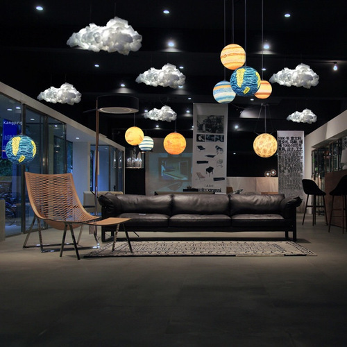 Cloud-shaped pendant lamp kindergarten white clouds cotton clouds cloud color Song Song cloud restaurant milk tea shop inn bedroom wedding decoration lamp