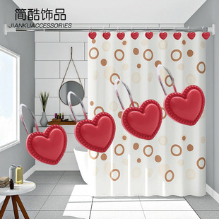Cross-border exclusive red peach heart resin hook heart-shaped resin shower curtain hook fruit color heart-shaped curtain hook