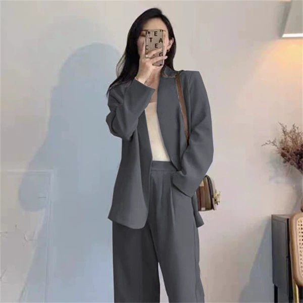 Dark gray one-piece suit