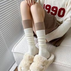 Socks for Women, Calf Socks Inspired by Instagram, Xiaohongshu Style, Celebrity Double Gusset Socks, Knee-High Socks, Spring and Autumn Color Block, Bumpy Long Socks