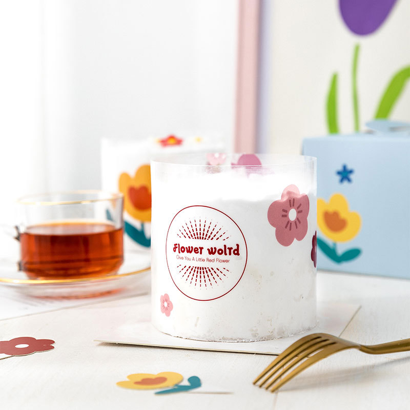 小清晰可爱4寸蛋糕包装6寸手提蛋糕盒蛋糕围边插牌手提慕斯蛋糕盒