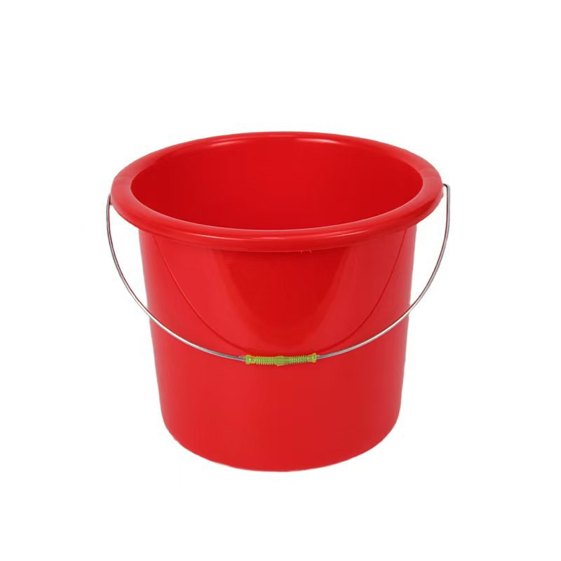 Cubo de plástico rojo de color sólido para el hogar, cubo portátil para el hogar, cubo redondo engrosado, cubo de lavandería para dormitorio estudiantil, venta al por mayor. image 7
