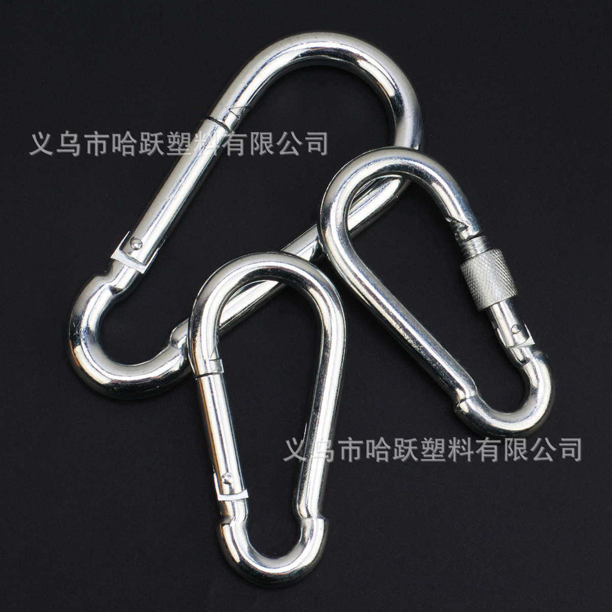 Nuevo gancho de hierro galvanizado Q235 con cierre de resorte para exteriores, mosquetón para escalada, anillo de conexión y gancho para cadena de mascotas