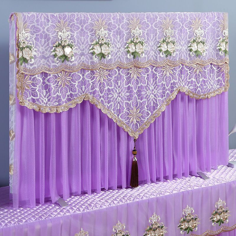 TV cubierta de polvo 50 pulgadas 55 pulgadas 65 tela de cubierta de TV LCD para arrancar sin toallas de encaje