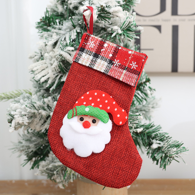 Chaussettes de noël transfrontalières, sac cadeau de bonbons pour enfants, décorations de noël, sac cadeau pendentif de fenêtre de centre commercial, nouvelle collection