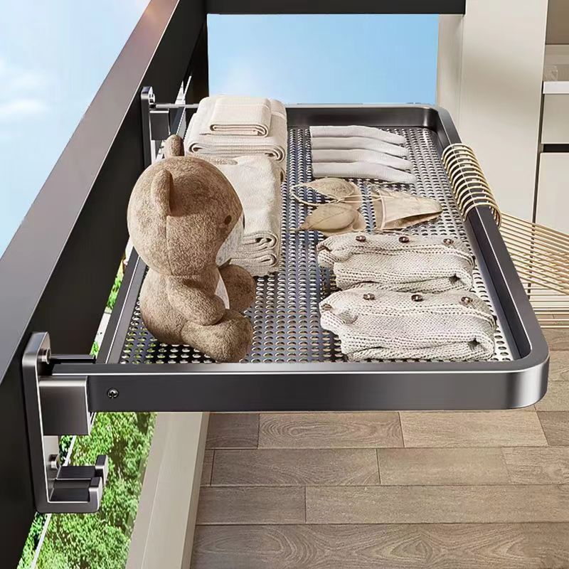 Folding clothes drying rack invisible balcony shoe drying rack bay…