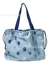 日系新款杂志附录数字手提袋束口袋大容量逛街购物袋折叠收纳