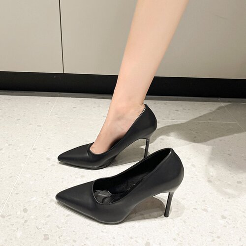34-43 Size large size women's shoes 41 fat feet fine heel pointed high heels women's Korean style fashionable spring small single-layer shoes 42