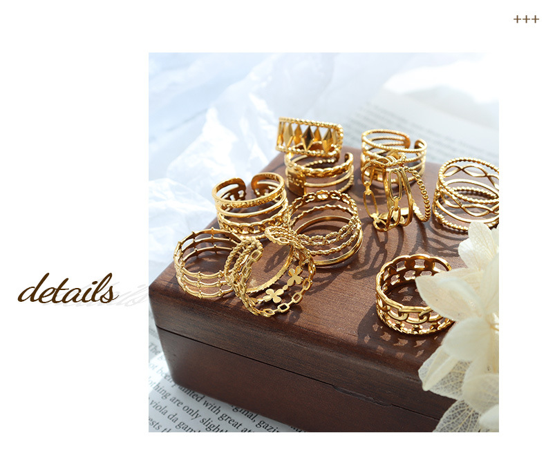 Fashion Letter Titanium Steel Open Ring Plating Stainless Steel Rings