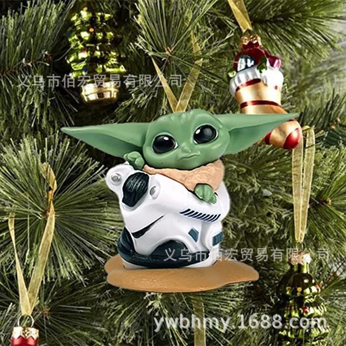 Nuevo producto transfronterizo Decoración de Navidad Baby Y-oda Baby Yoda Decoraciones de Navidad