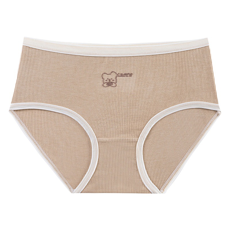 Ropa interior de algodón para mujer algodón entrepierna antibacteriana de algodón para niñas Otoño e Invierno Mediados de cintura calzoncillos de algodón para niñas de color sólido simple