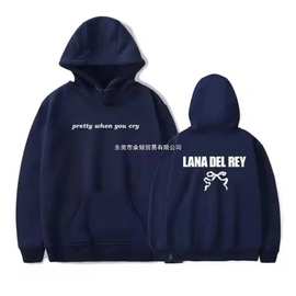 2025 Lana Del Rey当你哭的时候很漂亮商品连帽运动衫男士休闲连