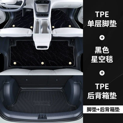 Modelə uyğun ayaqaltı Fully Surrounded by Xingyuan Car - standard-packagexingyuan-door-side-tpe-floor-mats-black-starry-sky-blanket-trunk-mat