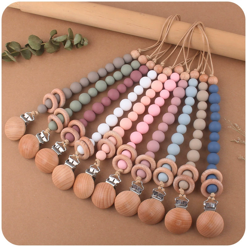 Новые детские товары Буковый круг творческие детские силиконовые бусины укус коренных зубов цепочка для соски цепь с защитой от падения